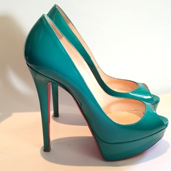 Christian Louboutin Banana 140 Patent Jade Sz 36 - Picture 4 of 7